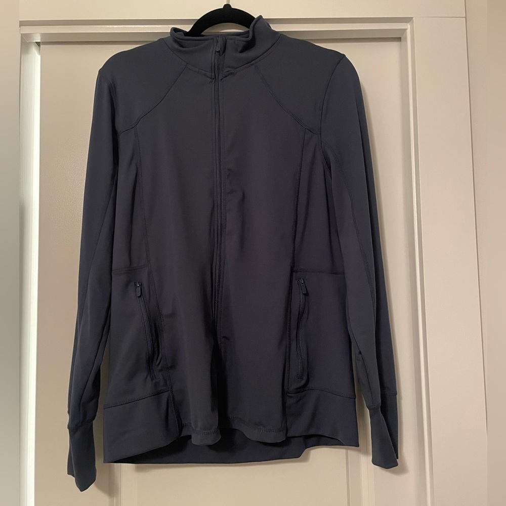 Navy Full-Zip Athletic Jacket